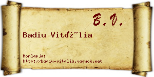 Badiu Vitália névjegykártya